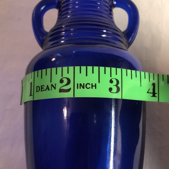 Cobalt Blue 2 Handle Jug Bottle/ Bud Base 7” - Picture 10 of 10